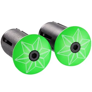 Supacaz Star Handlebar Tape Caps - Neon Green