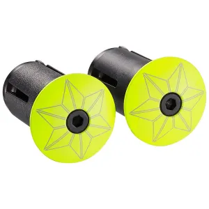 Supacaz Star Handlebar Tape Caps - Neon Yellow