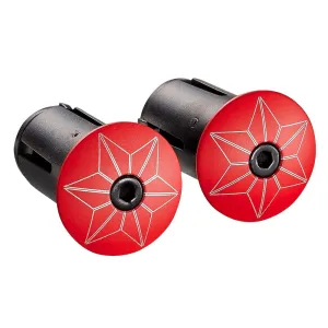 Supacaz Star handlebar tape caps - Red