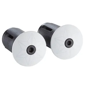 Supacaz Star handlebar tape caps - White
