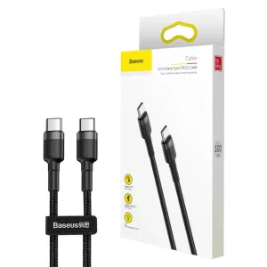 Type-C To Type-C 60W Cafule Flash Charging Data  (20V 3A) 1M Gray Black Baseus Instant Savings Inside Dont Wait Save Today