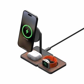 Shop Grab Savings Special Offer Inside 3 In 1 Charging Stand With Qi2 And Apple Technology   Walnut