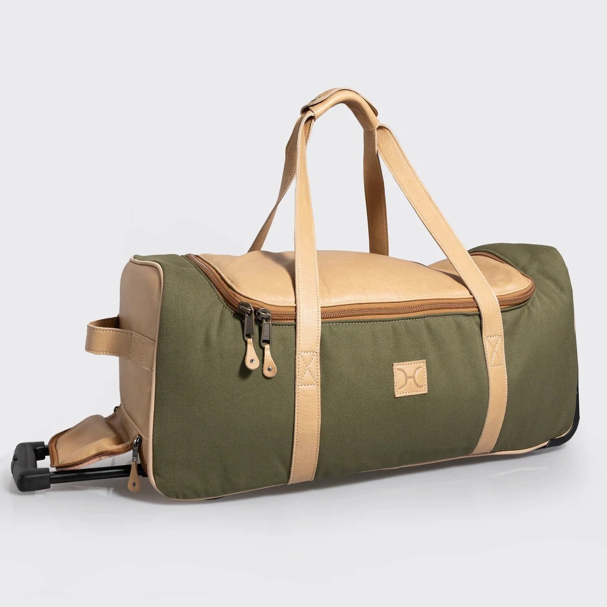 Big Savings Today Thandana Wax Canvas & Leather Wheeled Duffel Bag