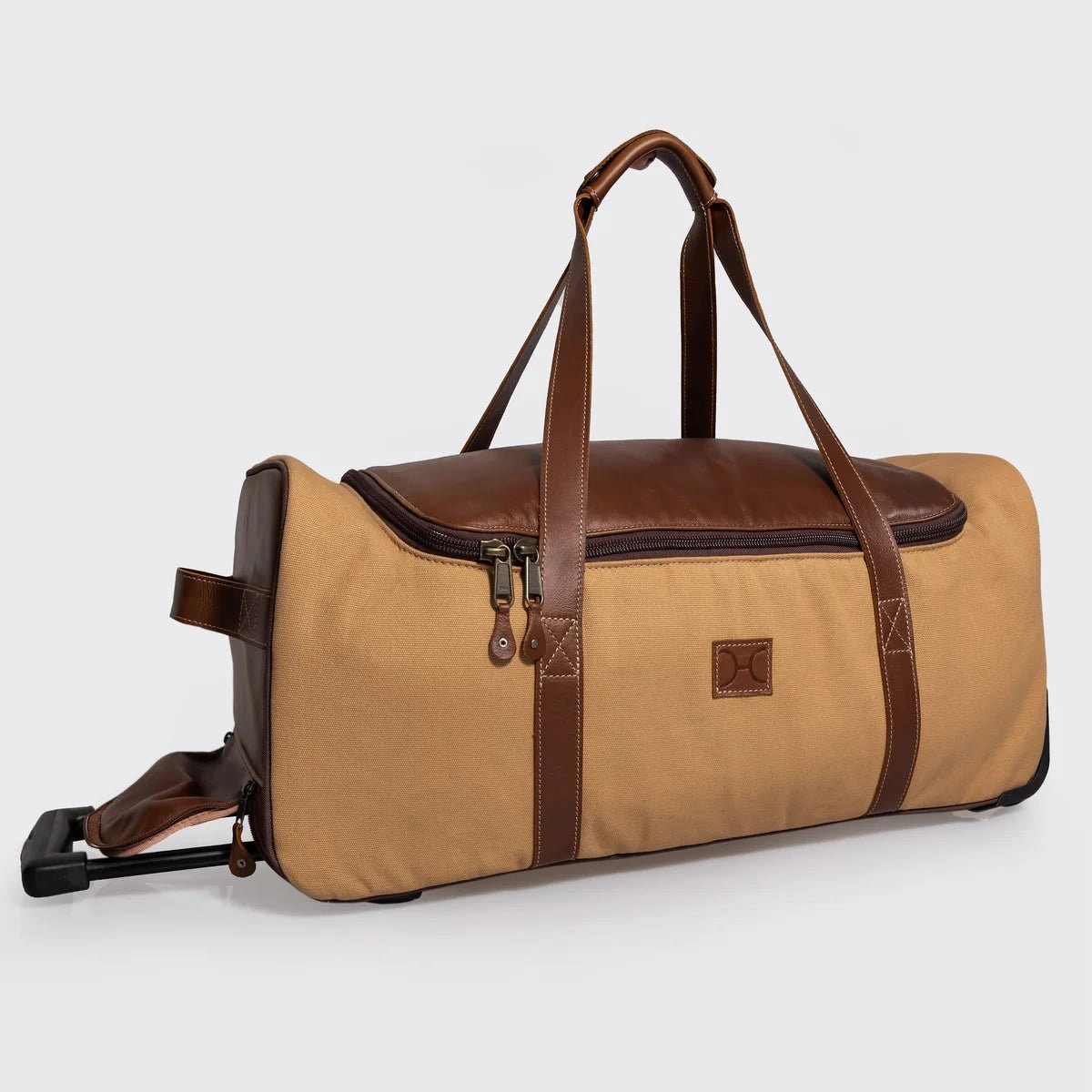Clearance Event Thandana Wax Canvas & Leather Wheeled Duffel Bag