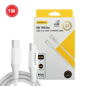 Mega Online Discount Dont Miss Big Savings Pisen Mr White 1M Usb-C To Usb-C Pd60W Fast Charging Data Cable (Cc-Pd01-1000)
