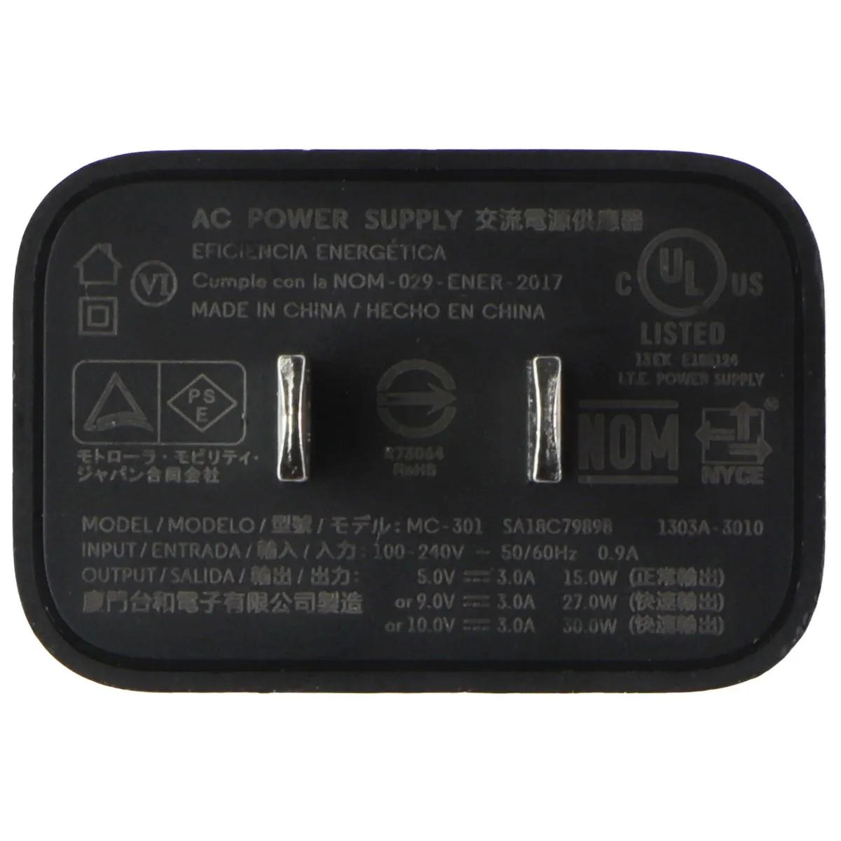 Motorola Turbopower 30 Usb-C Ac Power Supply Wall Charger (Mc-301) - Black Price Slash Today