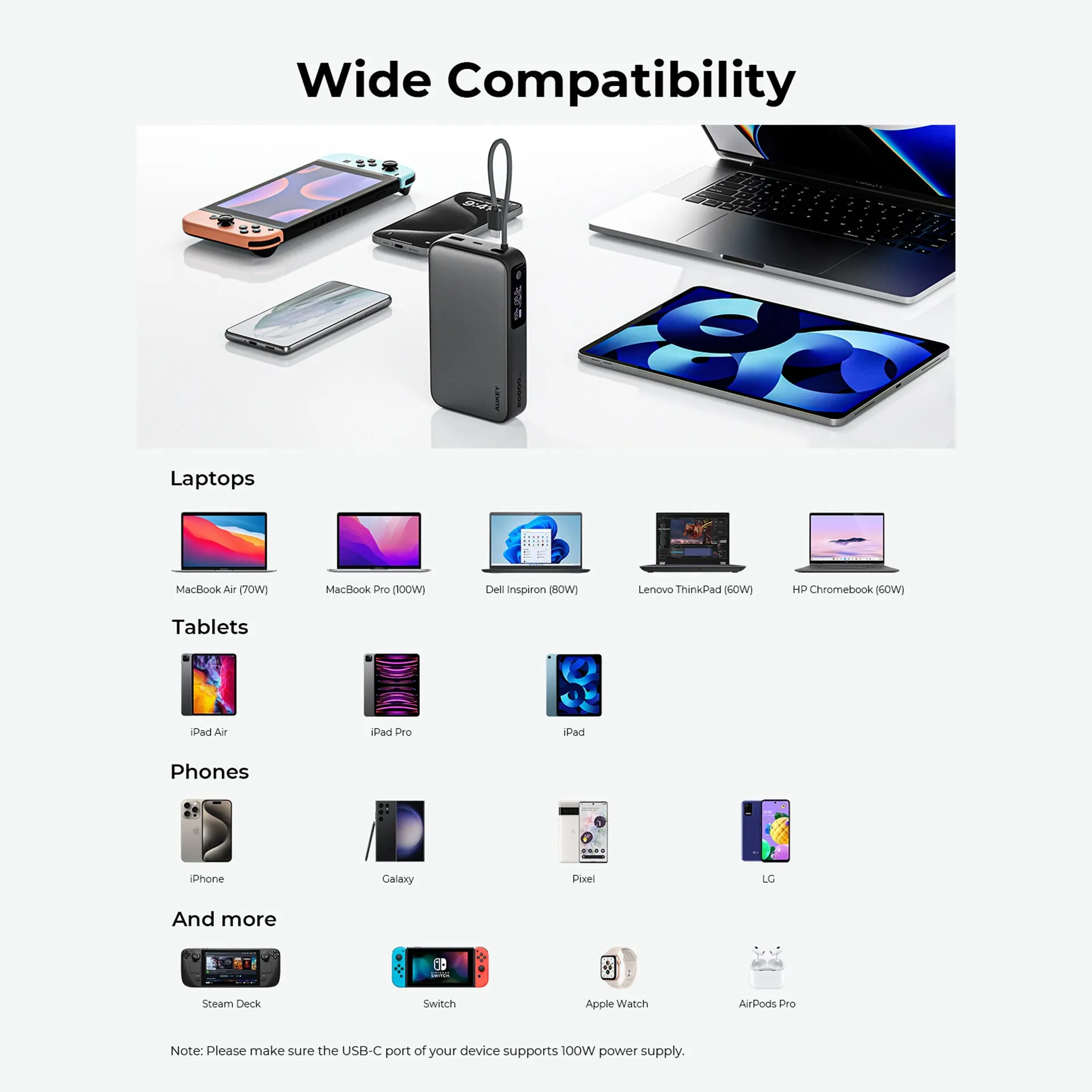 Pb-Y48 130W Spark Sling 20000Mah Power Bank With Built In Usb C Cable Trendy Picks Today Dont Miss Todays Deal