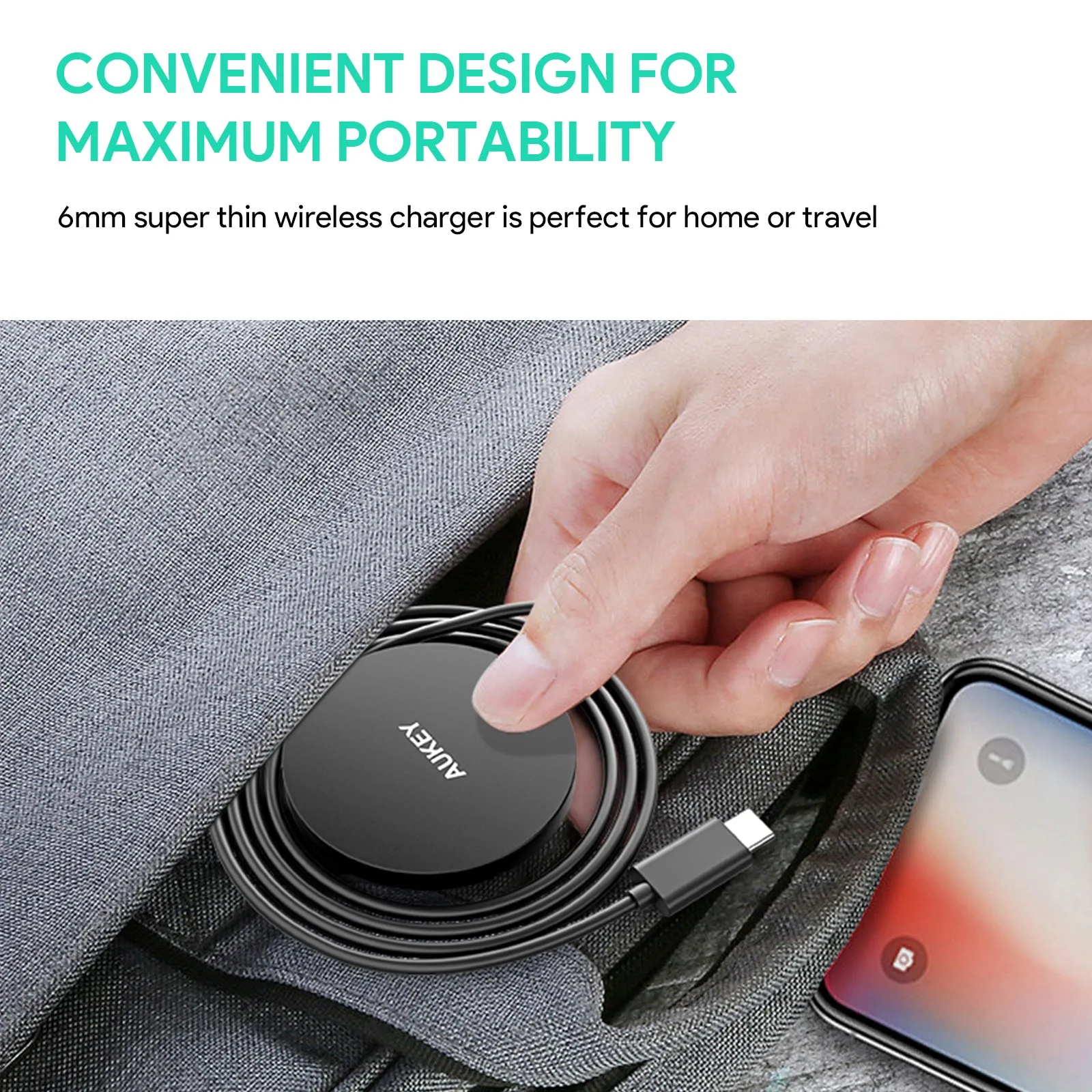 Lc-A1S Snap On 15W Magsafe Qi-Compatible Fast Wireless Charging Cable Today Only Savings