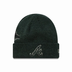 Atlanta Braves World Series Patch Dark Green Cuff Knit Beanie Hat Daily Special Offer