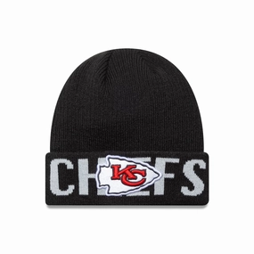 Hot Clearance Now Kansas City Chiefs Nfl Wordmark Black Cuff Knit Beanie Hat