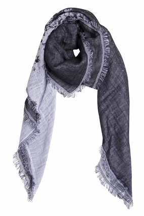 Black And White Double-Faced Scarf In Cotton Best Seller Discount