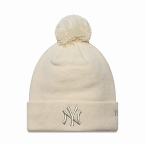 MustHave Clearance Dont Miss This Deal New York Yankees Womens Mlb Metallic Light Beige Cuff Knit Beanie Hat