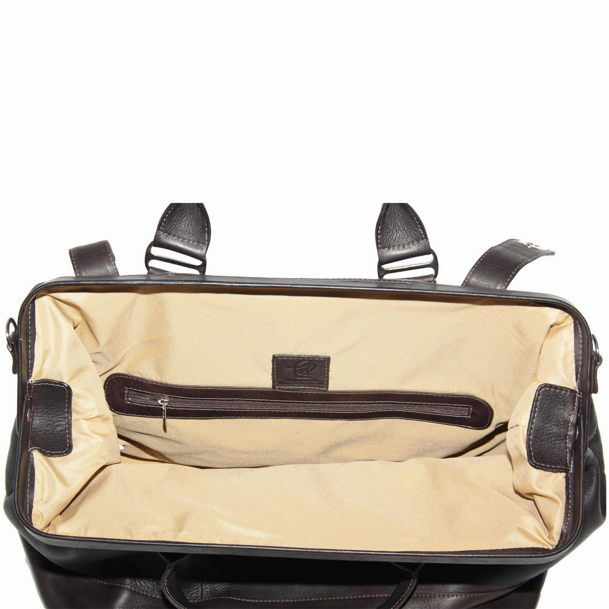 Piel Leather Top Frame Carry-On Exclusive Deal Inside