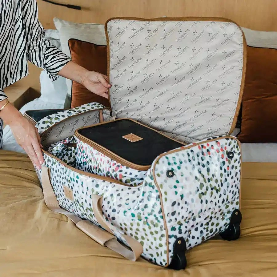 Limited Stock Offer Grab Your Deal Today Thandana Laminated Fabric Wheeled Duffel Bag