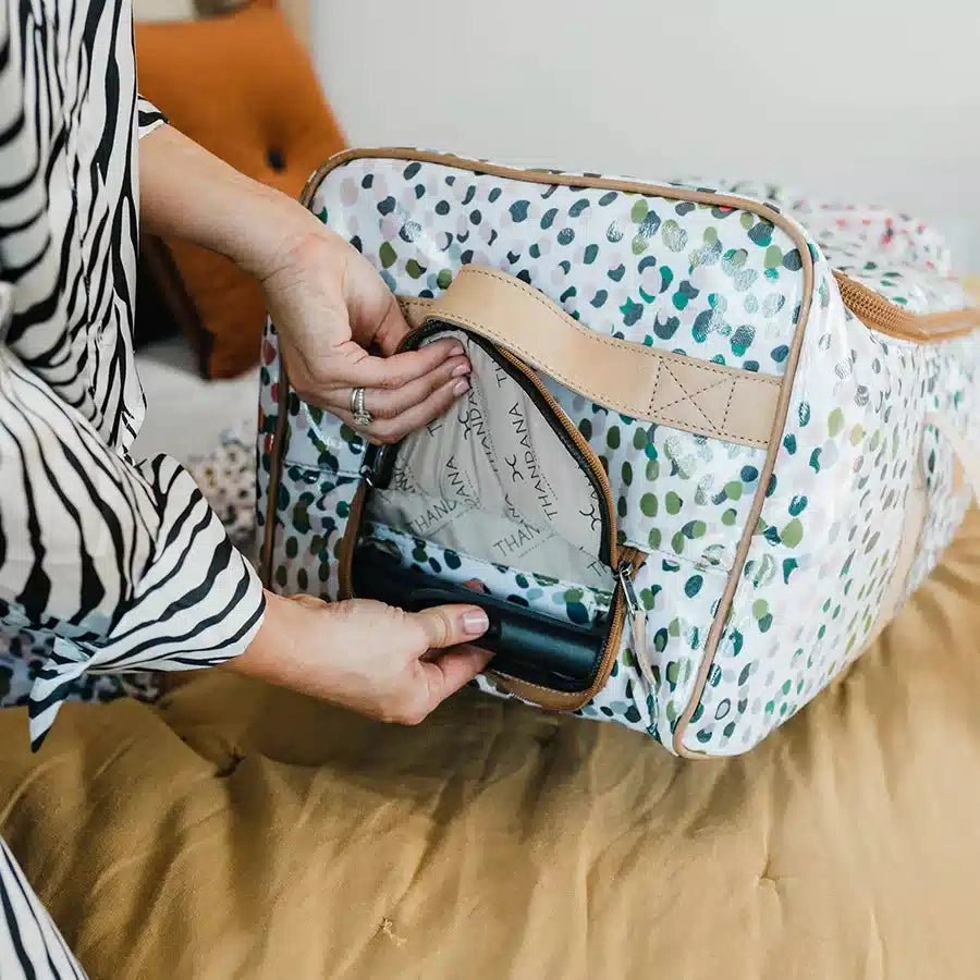 Hot Price Drop Thandana Laminated Fabric Wheeled Duffel Bag