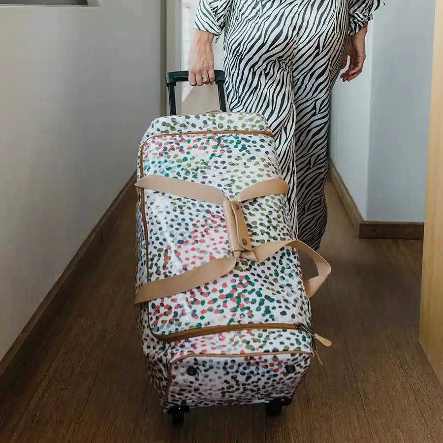 Shop Todays Picks Thandana Laminated Fabric Wheeled Duffel Bag