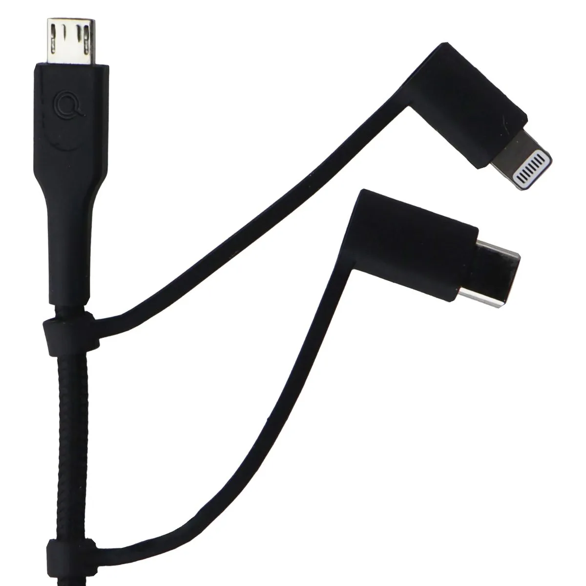 Quikcell 6Ft Usb-A To Micro Usb, Usb-C & Lightning 8-Pin Charging Cable - Black Trendy Picks Today Flash Discount Today