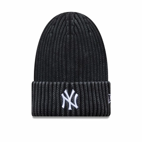 New York Yankees Mlb Washed Black Cuff Knit Beanie Hat Shop the Savings
