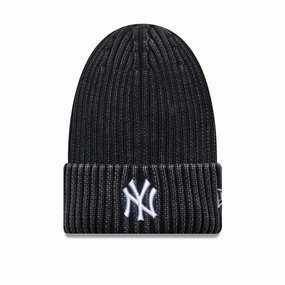New York Yankees Mlb Washed Black Cuff Knit Beanie Hat Shop the Savings