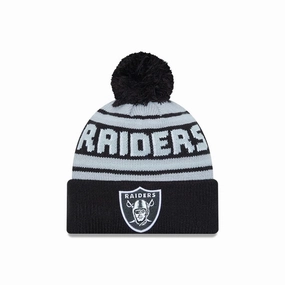 Hot Picks Today Las Vegas Raiders Nfl Pom Wordmark Black Bobble Knit Beanie Hat