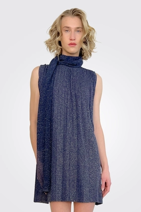Sweet Deal Inside Special Occasion Discount Scarf - Metallic Navy