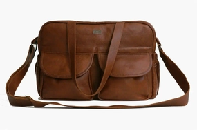 Tan Leather Goods - Joanie Leather Nappy Bag | Pecan Grab the Deal Now Limited Stock Alert