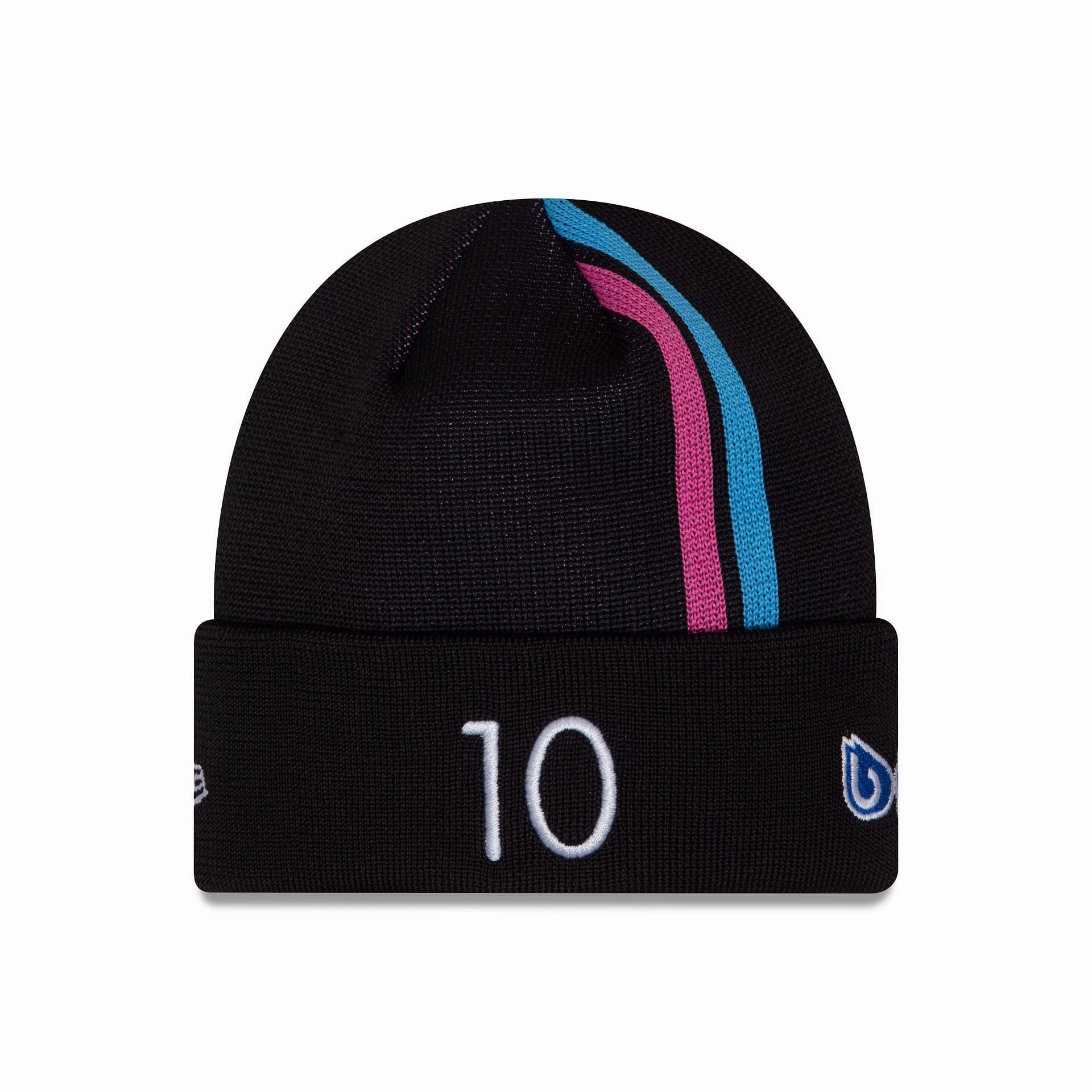 Alpine Racing Pierre Gasly Youth Black Stripe Cuff Knit Beanie Hat Today Only Discount Special Steal Event