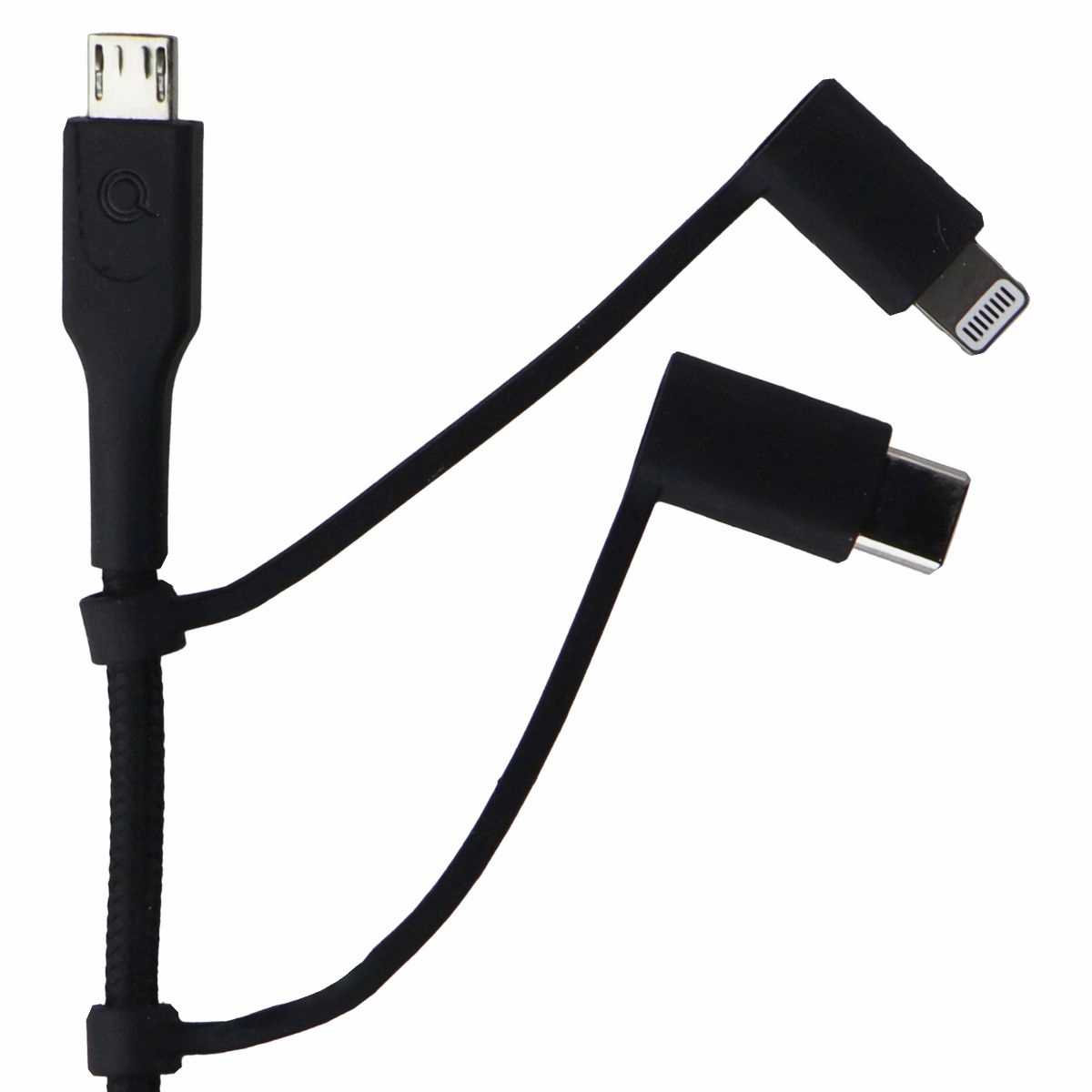 Quikcell 6Ft Usb-A To Micro Usb, Usb-C & Lightning 8-Pin Charging Cable - Black Trendy Picks Today Flash Discount Today