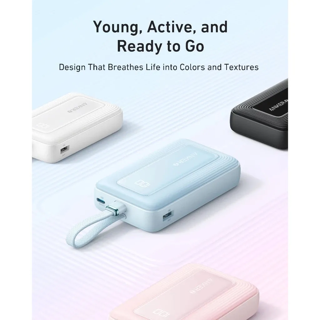 Anker Zolo 30W Power Bank With Built-In Cable 10K (A1688) | Fast Charging | Digital Display Biggest Savings Now Mega Sale Now