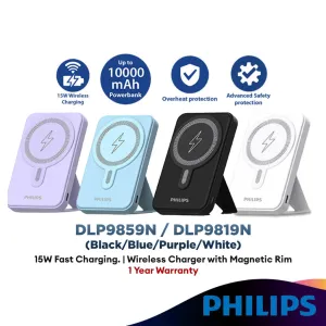 Flash Deal Alert Philips 15W Magnetic Wireless Power Bank 10000Mah Powerbank With Battery Display Usb Type C For Ip 15/14 Dlp9859N