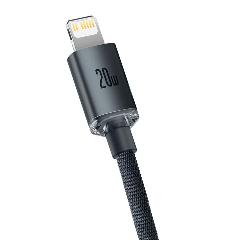 Steal the Deal Now Todays Special Savings Baseus Crystal Shine Series Fast Charging Data Cable Type C To Lightning 20W 1.2M Black -Cajy000201