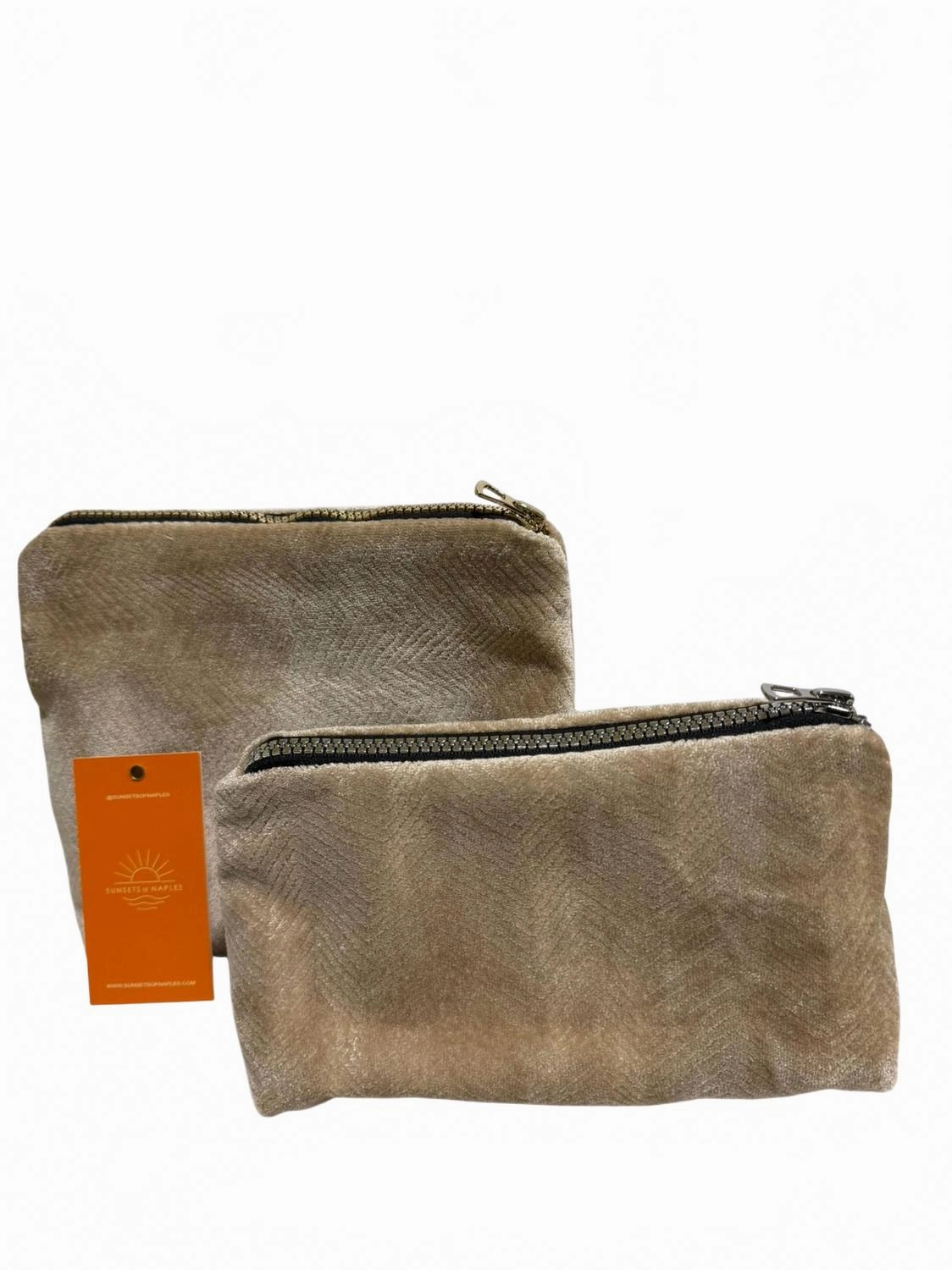 Grab Your Deal Today Grab the Deal Now Make Up Bags Set In Cream Velvet