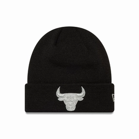 Special Deal Frenzy Clearance Steal Today Chicago Bulls Nba Metallic Black Cuff Knit Beanie Hat