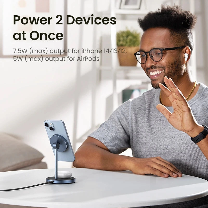 Instant Savings Deal Unmissable Deal Today Ugreen Magnetic Wireless Fast Charging Stand 20W Max 2-In-1 For Iphone