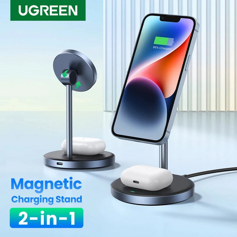 Ugreen Magnetic Wireless Fast Charging Stand 20W Max 2-In-1 For Iphone Limited Time Sale Perfect Gift Sale