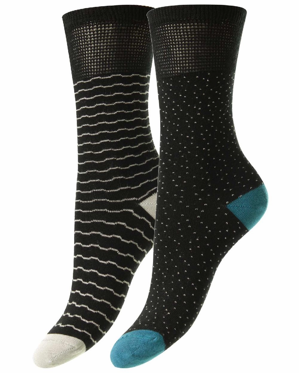 Hj Hall Dash & Wave Bamboo Comfort Top Socks | Twin Pack Exclusive Online Offer Big Savings Alert