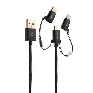 Hot Offer Inside Verbatim 65385 3-In-1 Microusb / Lightning / Type C To Usb-A Cable 120Cm
