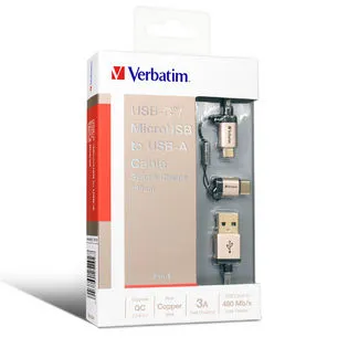 Shop Today Save Verbatim Type C And Microusb 2In1 Cable 120 Cm - Gold