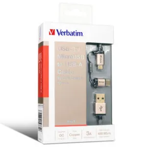Shop Today Save Verbatim Type C And Microusb 2In1 Cable 120 Cm - Gold