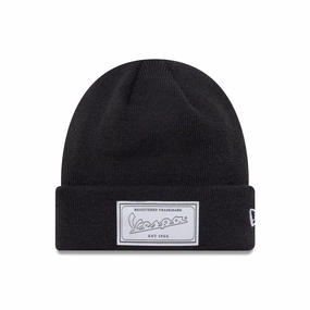Vespa Seasonal Black Cuff Knit Beanie Hat Todays Trending Deals