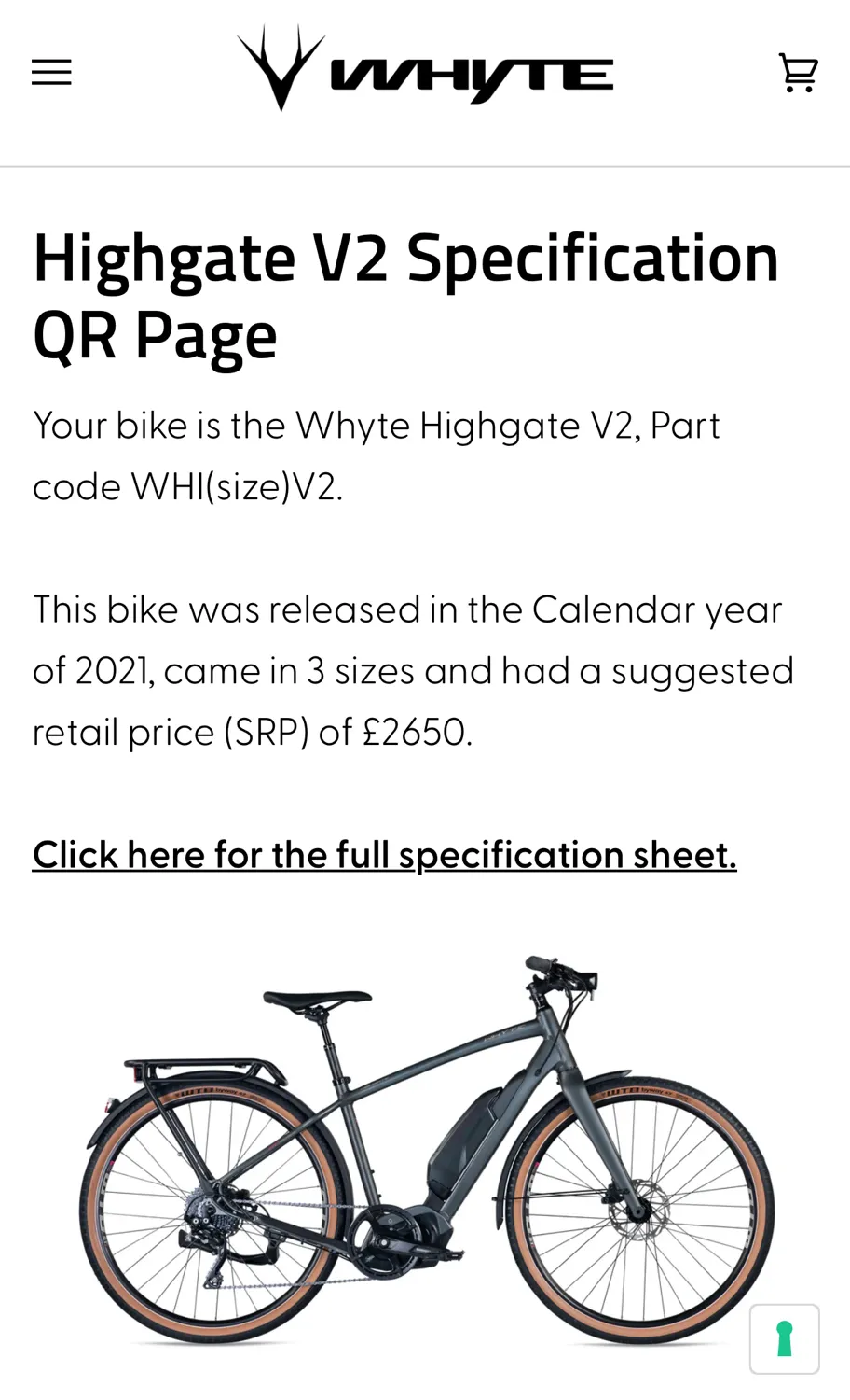 Whyte Highgate Compact Electric Commuter Bike 2022