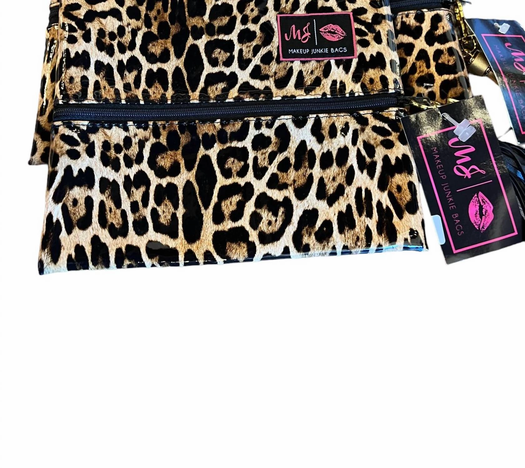 Women'S Makeup Bag In Patent Leopard Online Exclusive Savings