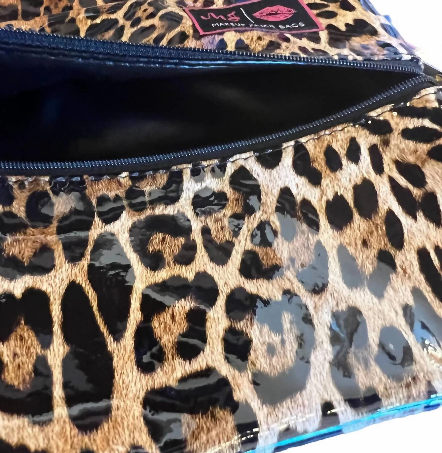 Limited Stock Offer Women'S Makeup Bag In Patent Leopard