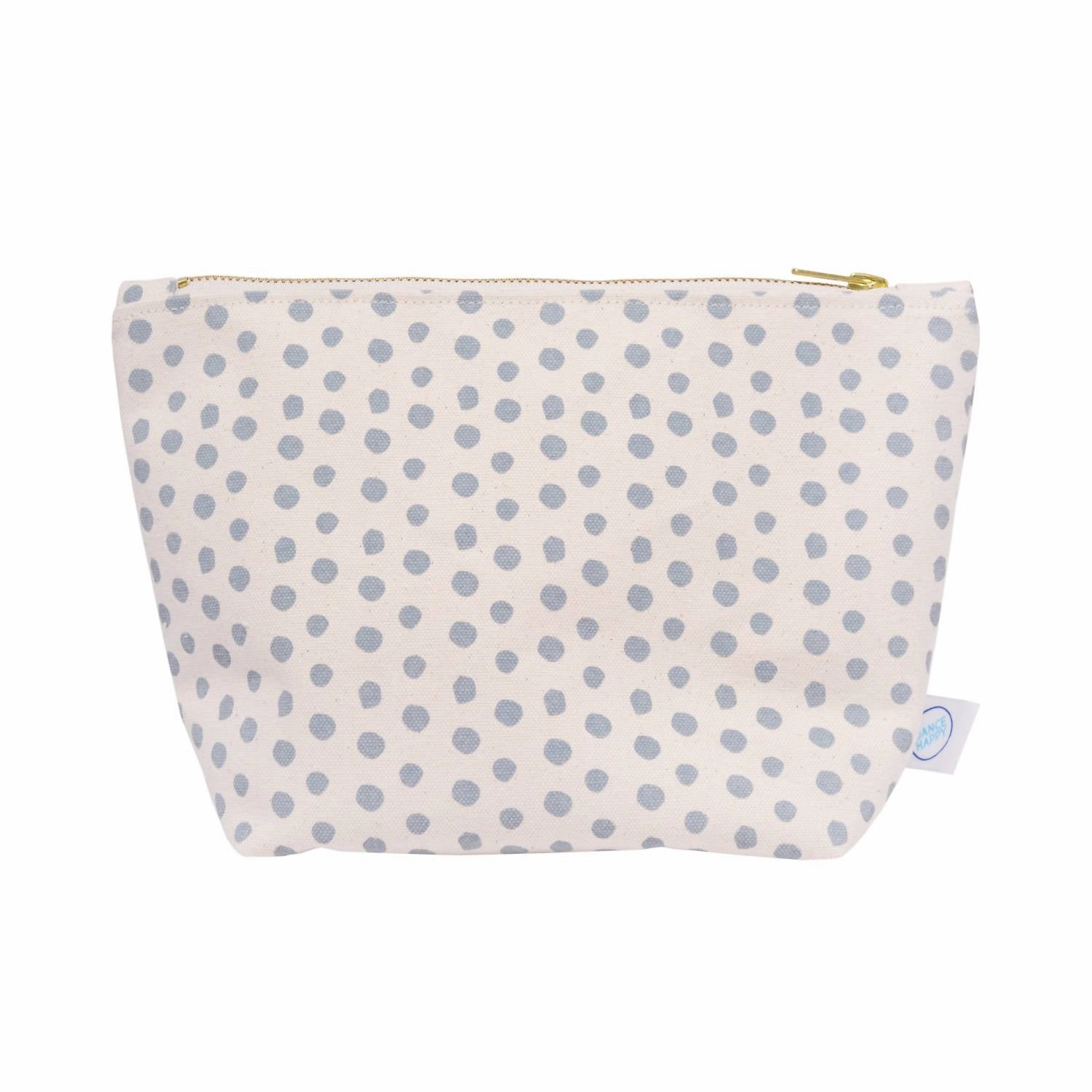 Surprise Discount Today Women'S Tiny Dots Cosmetic Bag In Beige/Steel Blue