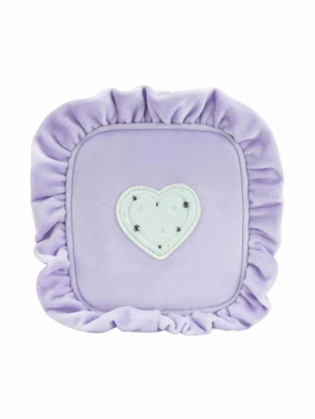 Women'S Velvet Ruffle Mini Pouch With Heart - Pre-Sewn In Galaxy (Purple) Hot Pick Sale