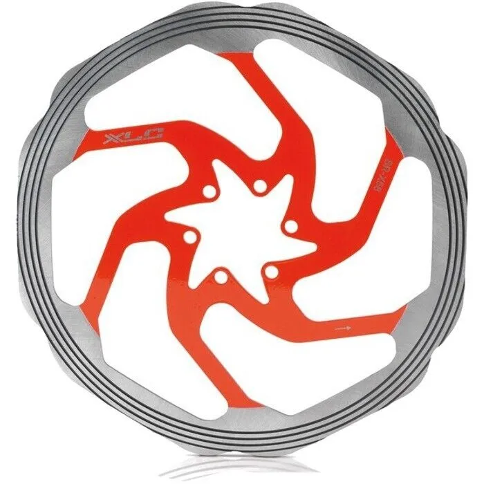 XLC BR-X58 6-Bolt 180mm Disc Brake Rotor - Silver / Red