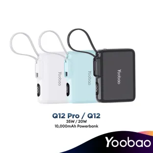 Yoobao Q12 Pro 35W | Q12 22.5W 10000Mah Quick Charging Type-C Cable Powerbank Today Only Hot Pick