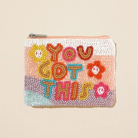 Perfect Gift Sale Dont Miss Todays Deal You Got This Message Flower Seed Beaded Mini Pouch Bag