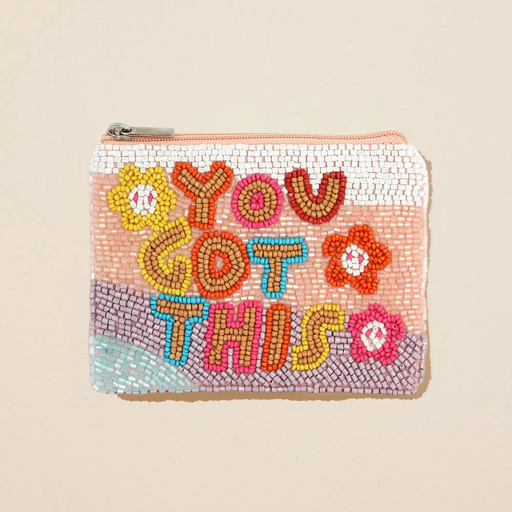 Perfect Gift Sale Dont Miss Todays Deal You Got This Message Flower Seed Beaded Mini Pouch Bag